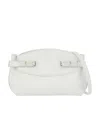 Ferragamo Small Hug Leather Crossbody Bag In White