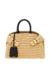 Ferragamo Hug Raffia Mini Bag In Neutrals