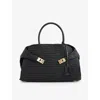 Ferragamo Medium The Hug Raffia Tote Bag In Nero