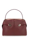 Ferragamo Burgundy Leather Large Hug Soft Shoulder Bag In Red