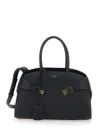 Ferragamo Hug S Black Handbag With Logo And Gancini Buckle In Leather Woman