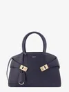 Ferragamo Embrace Small Leather Tote Bag In Black