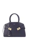 Ferragamo Embrace Small Leather Tote Bag In Black