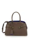 Ferragamo Hug S Brown Handbag With Logo And Gancini Buckle In Leather Woman