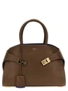 Ferragamo Brown Hug Satchel Bag In Brown