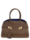 Ferragamo Borsa A Mano Hug Mini In Pelle Fango Donna In Brown