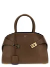 Ferragamo Brown Hug Satchel Bag In Brown