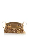 Ferragamo Hug Sequin Embellished Clutch In Lux Gold