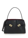 Ferragamo Structured Shoulder Bag Top Handle In Black