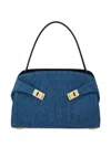 Ferragamo Small Hug Denim Shoulder Bag