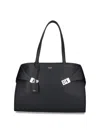 Ferragamo Hug Top-zip Leather Shoulder Bag In Black