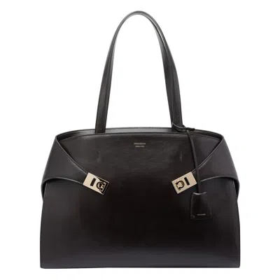 Ferragamo Hug Shoulder Bag In Black