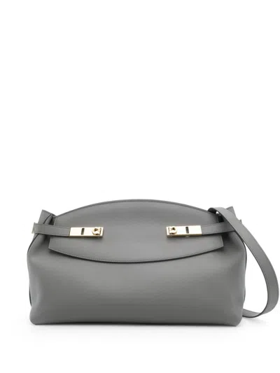 Ferragamo Hug Shoulder Bag In Grey