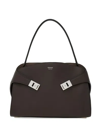 Ferragamo Hug Shoulder Bag In Purple