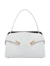 Ferragamo Large Hug Shoulder Bag In White