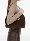 Ferragamo Hug Slouchy Suede Shoulder Bag In Brown