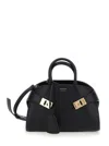 Ferragamo 'hug Small' Black Handbags With Front Printed Logo