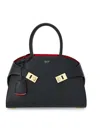 Ferragamo Structured Shoulder Bag With Smooth Texture And Minimalist Design In Black