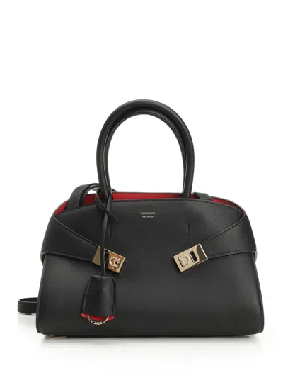 Ferragamo Hug Small Top Handle Bag Handbags Black