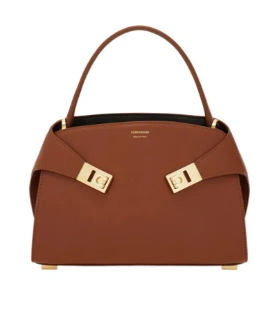 Ferragamo Hug Soft Bicolor Handbag In Neutral