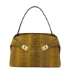 Ferragamo Hug Soft Bicolor Shoulder Bag In Brown