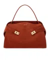 Ferragamo Large Soft Hug Shoulder Bag In Brick