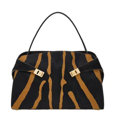 Ferragamo Hug Soft Bicolor Shoulder Bag (l) In Multi