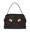 Ferragamo Medium Hug Gancini-buckles Shoulder Bag In Brown