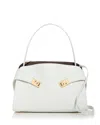 Ferragamo Hug Soft Black Leather Handbag In Red