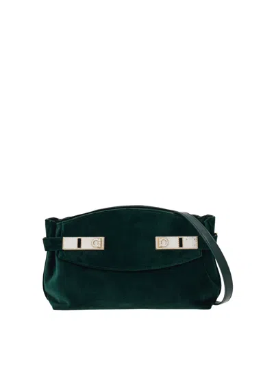 Ferragamo Hug Soft Crossbody Bag (xs) In Green