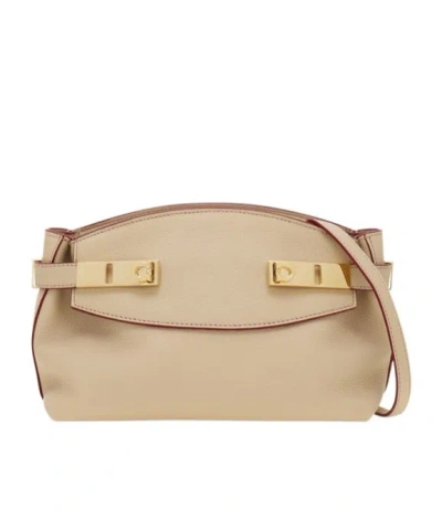 Ferragamo Hug Soft Crossbody Bag (xs) In Stone