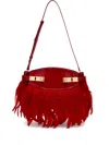 Ferragamo Hug Soft Feather-trim Crossbody Bag In Red