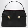 FERRAGAMO FERRAGAMO  HUG SOFT L SHOULDER BAG IN BLACK/BURGUNDY