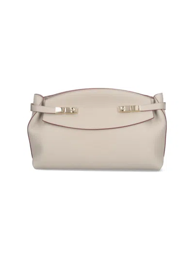 Ferragamo 'hug Soft' Large Crossbody Bag In Beige
