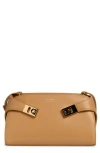 Ferragamo Hug Soft Leather Convertible Bag In Light Camel