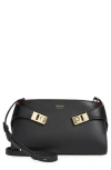 Ferragamo Small Structured Shoulder Bag With Adjustable Strap In Nero