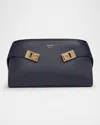 Ferragamo Mini Crossbody Bag With Gold Gancini Buckle In Blue