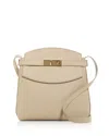 Ferragamo Hug Soft Leather Messenger Bag In Stone