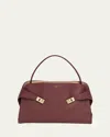 Ferragamo Structured Top Handle Shoulder Bag In Nero