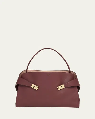 FERRAGAMO LARGE HUG SOFT BICOLOR SHOULDER BAG