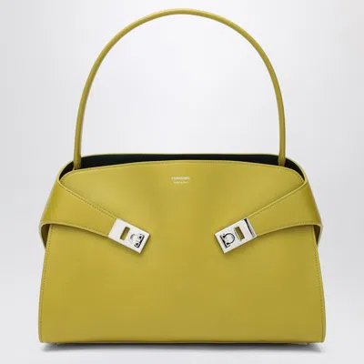 Ferragamo Hug Soft M Bag In Lime/moss In Orange