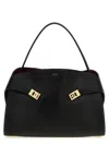 Ferragamo Leather Hug Soft Shoulder Bag In Black