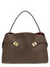Ferragamo Structured Silhouette Shoulder Bag With Top Handle In Brown