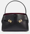 Ferragamo Hug Soft Medium Leather Shoulder Bag In Black