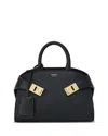 Ferragamo Tote Bags With Top Handles And Gold-tone Hardware In Nero