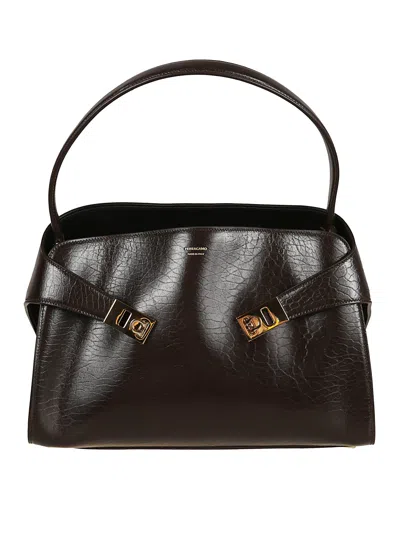 Ferragamo Hug Soft Shoulder Bag In Black