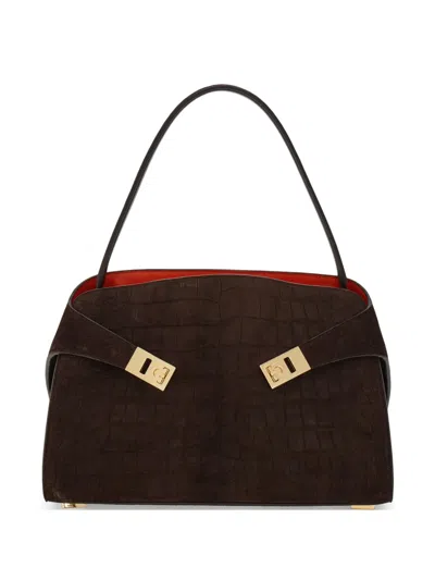 Ferragamo Women Small Hug Shoulder Bag In Gold