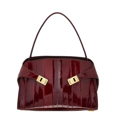 Ferragamo Hug Soft Shoulder Bag (m) In Purple