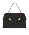Ferragamo Structured Shoulder Bag Top Handle In Black