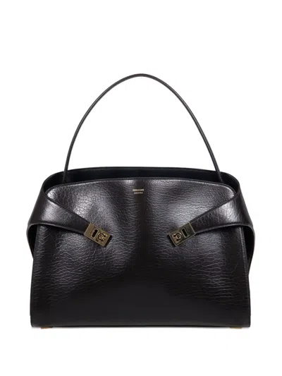 FERRAGAMO HUG SOFT TWO-TONE LARGE SHOULDER BAG